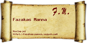 Fazakas Manna névjegykártya
